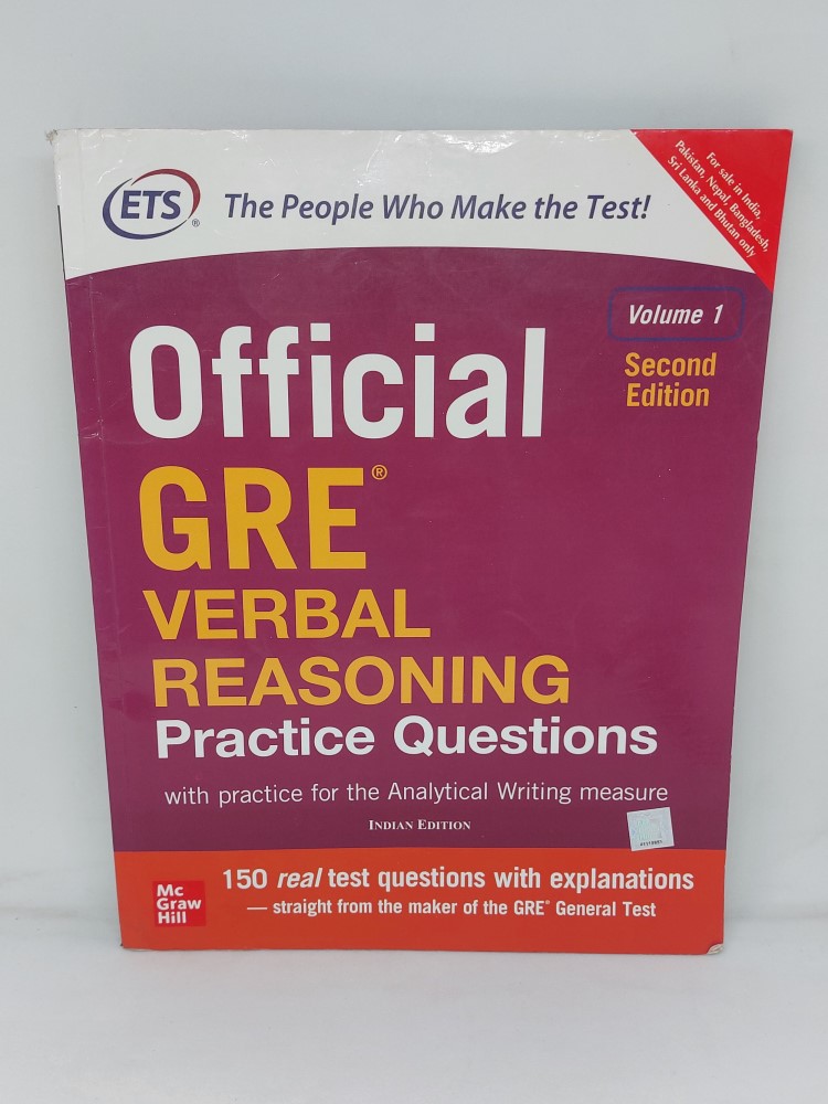 official GRE verbal reasoning practice question secod edition volume 1