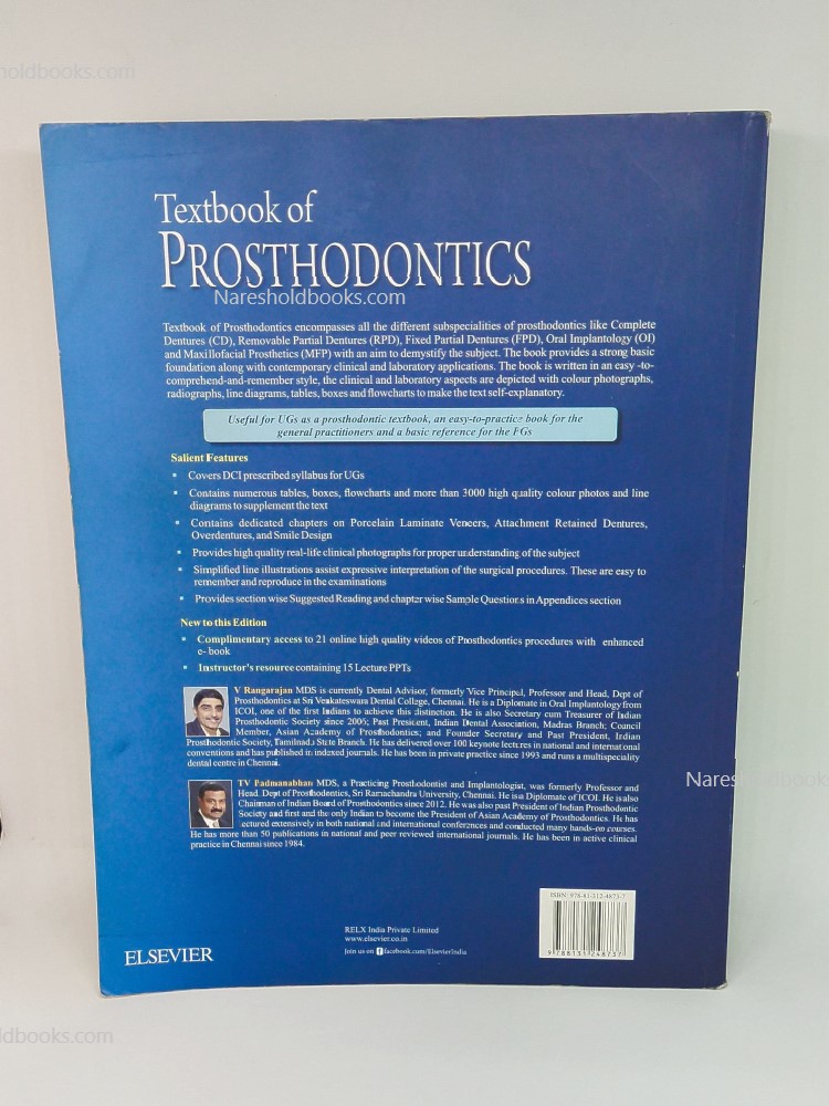 Textbook of Prosthodontics 2nd edition by V Rangarajan, T V Padmanabhan