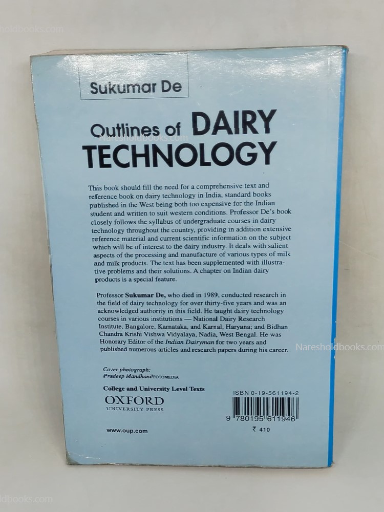 Outlines of Dairy Technology by Sukumar De
