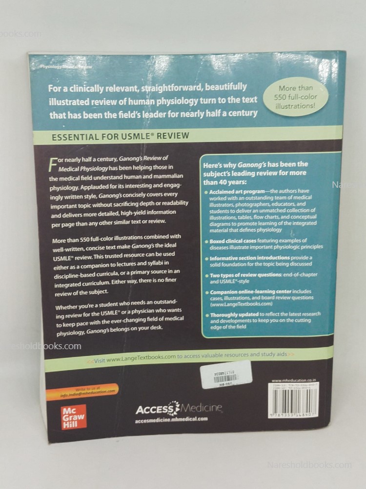 Lange Ganongs Review Of Medical Physiology 26th edition Kim E Barrett Susan M Barman Heddwen L Brooks Jason xj yuan